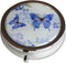 Purple Butterflies Fashion Pocket Purse Travel Pill Box Case, Three Section