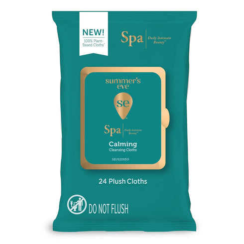 Summer's Eve Spa Calming Chamomile Feminine Wipes, 100% Plant Based*, pH balanced