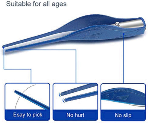 POZILAN Ear Picker Tweezers with LED Light, 8 Pack Ear Wax Removal Tool Cleaner Kit for Kids and Adults, Ear Cleaning