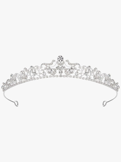 SWEETV Wedding Tiaras and Crowns, Rhinestone Bridal Crown Princess Tiara Headpieces for Women, Flower Girls