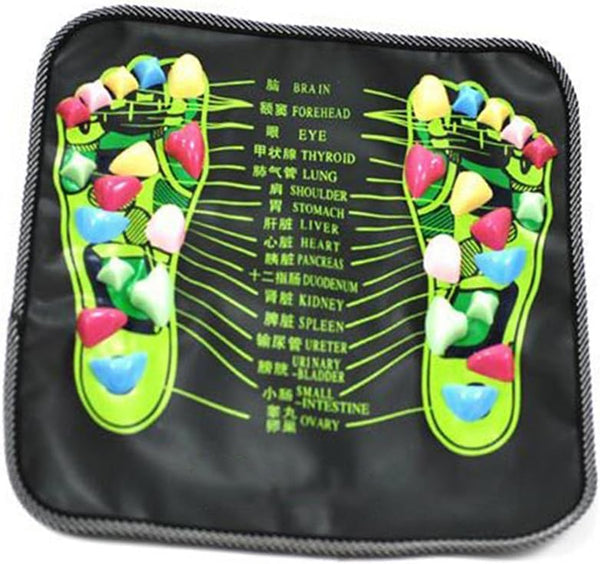Reflexology Massage Mat Foot Stone Leg Pain Walk Massager Pad (Black)