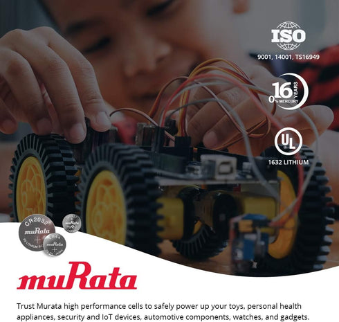 Murata CR1620 DL1620 ECR1620 3V (15 Battery Lithium Coin Cell Batteries)