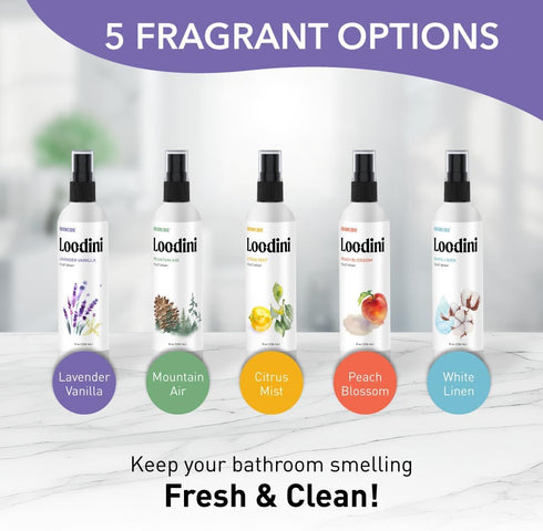 Odorcide Loo-Dini Lavender Vanillar 8oz Toilet Spray & Bathroom Deodorizer - Poop Spray for Air Freshener