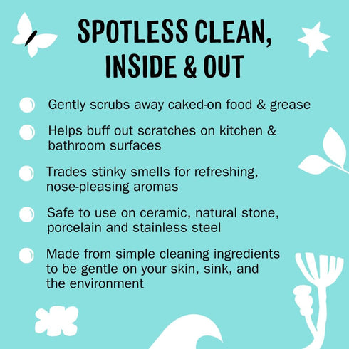 Molly's Suds Sink and All Purpose SCRUB | Gently Removes Stains, Scrubs Grease, Buffs Scratches | 2 Pack, Beach Scent
