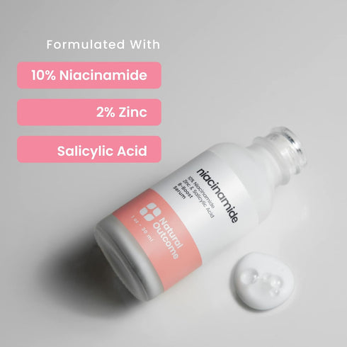 Natural Outcome Niacinamide Serum for Face - B-Boost with 10% Niacinamide, 2% Zinc, Salicylic Acid & Hyaluronic Acid