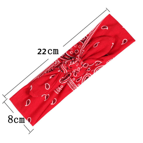 Yeshan Boho Bow Headbands for Women, Vintage Paisley Bandana Flower Printed Hairband, Pack of 6
