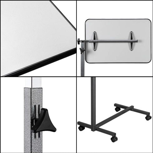 Kcelarec Bed Tray Overbed Table with Wheels, Rolling Tray Tables - Beds Side Table for Laptop, Eating, Rolling Beds