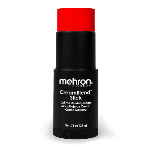 Mehron Makeup CreamBlend Stick, Face Paint, Body Paint & Foundation, 0.75 oz, Really Bright Red