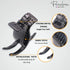 Parcelona French Small Three Teeth Pony Fish Style Hair Claw Clip Clamp, Strong Grip, Tortoise Shell and Black
