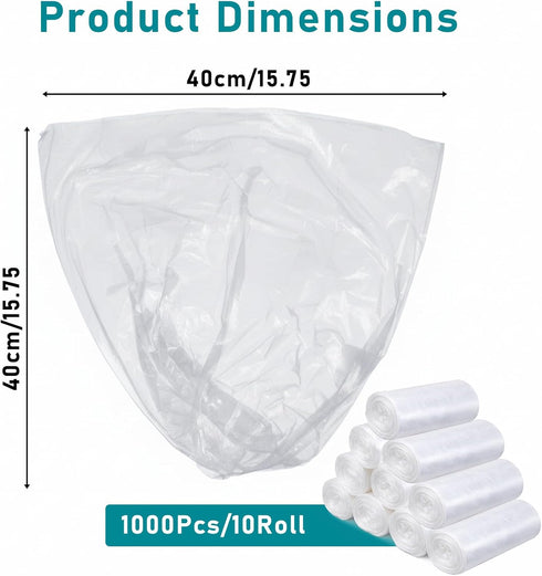 Xosjska 1000 10 (15.75 inches) Pcs / Roll Sanitary Napkin Receptacle Liner Portable Trash Bags Sanitary Napkin Disposal