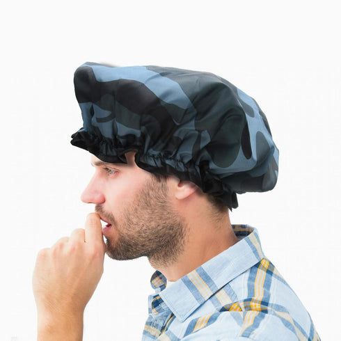 Shower Cap for Women & Men - Waterproof Double Layer Reusable Elastic Bath Caps for Boys & Girls Hair Cap for Shower