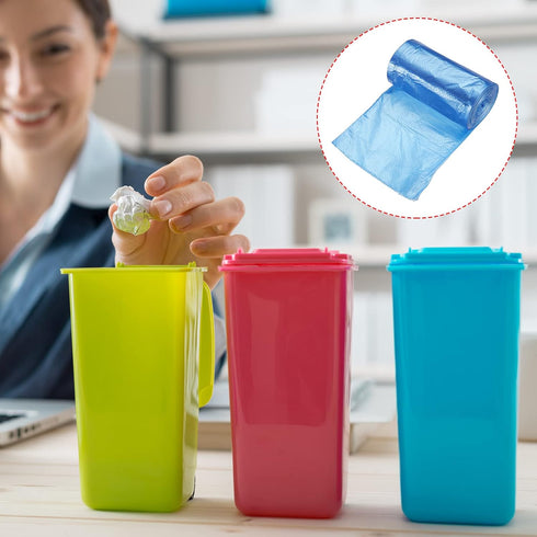 MECCANIXITY Small Trash Bags - 0.5 Gallon Garbage Bags for Desktop Mini Trash Can, Blue, 120 Counts