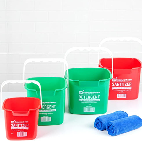 Restaurantware RW Clean 3 Quart Cleaning Bucket, Red Plastic Utility Bucket for Home or Commercial Use