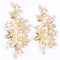 Wedding Hair Clips (2 Pcs) - Rhinestone Pearl Accessories for Bridal Women (Gold)