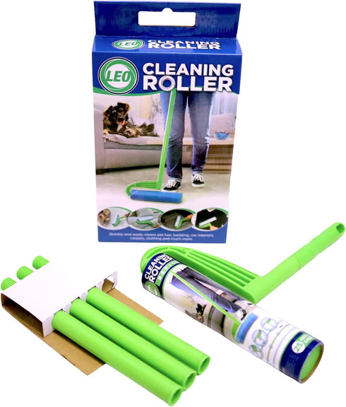 Leo Cleaning Roller with Refill - 1 Mega Roller Pack, 3 Packs or 6 Packs, Up to 300 Sheets