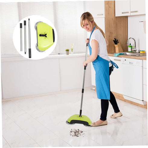 3 in 1 Push Sweeper Carpet Broom - Manual Push Floor Sweeper and Dustpan for Household Cleaning
