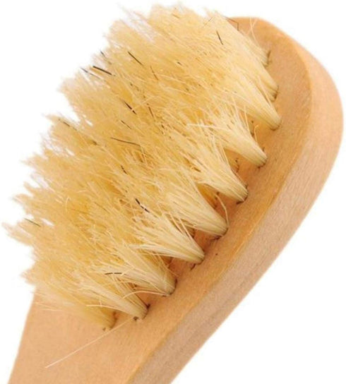 Natural Bristles Wooden Face Cleaning Brush, Wood Handle Facial Cleanser, Exfoliating Skin Care Pack of 2