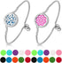 Nadiho 2 Pcs Essential Oil Diffuser Bracelet, Stainless Steel Aromatherapy Diffuser Locket Adjustable