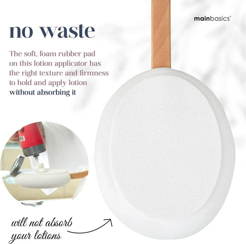 MainBasics Back Lotion Applicator - Long Handle, Washable for Self and Elderly Use with Cream