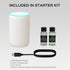 Parquix 7 2 20mL Portable Waterless Essential Oil Diffuser Starter Kit with Lights for Home Car and Office, Compact