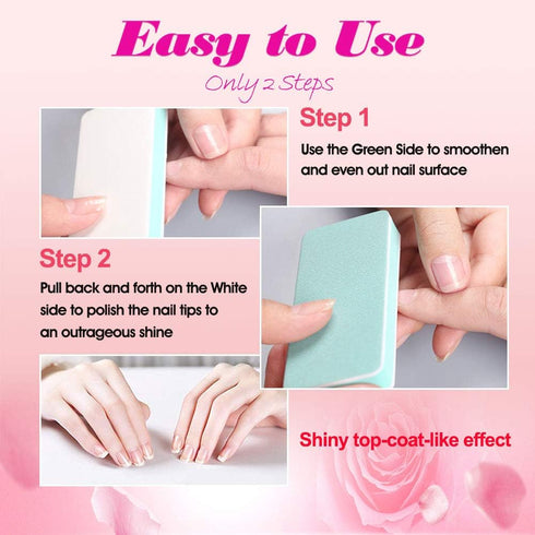 Nail Buffer File with Double Sides, Professional Nail Polishing Block 1000/4000 Grit Shiner, Pack of 12pcs