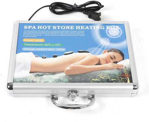 YIYIBYUS 16PCS Set Package Hot Stone, Massage Spa Natural Jade Heated Warmer Heating Rocks with Box for Spa