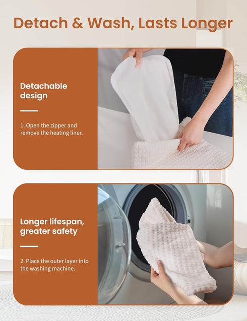 Heating Pad with Removable Cover for Back, Neck, Abdomen, Knees, and Legs to Relieve Muscle Soreness, Machine Washable