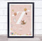 The Card Zoo Baby Birth Details Nursery Christening Woodland Animals Pink Initial Z Print