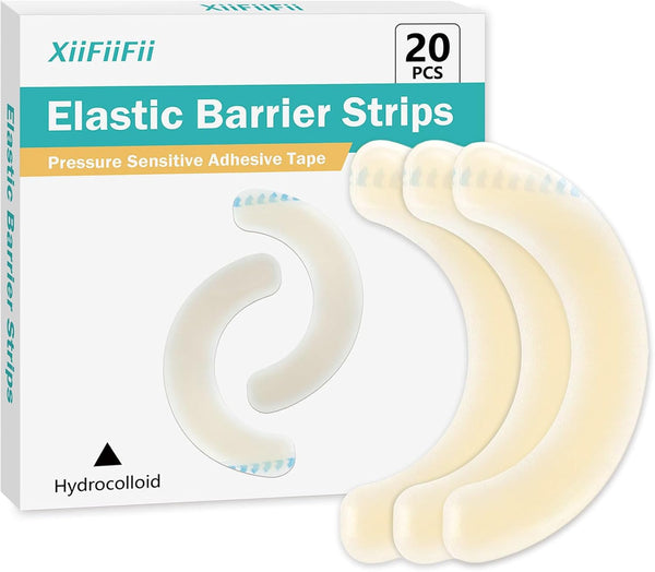 XIIFIIFII 20 Pcs Elastic Ostomy Barrier Strips, Medical Grade Hydrocolloid Waterproof Leak, Pressure