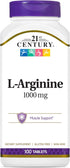 21st Century L-Arginine | 1000mg Maximum Strength | 100 ea