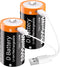 RRUHHK (8800mWh) Rechargeable D Batteries, New Upgrade High Capacity Lithium D Cell Battery