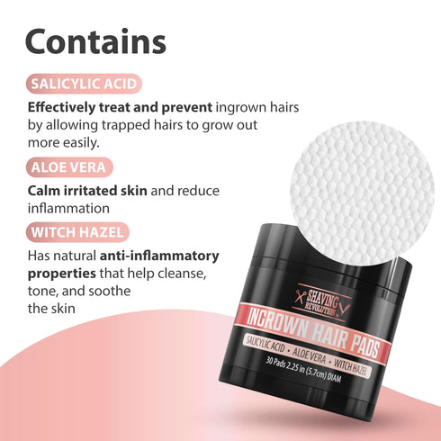 Viking Revolution Ingrown Hair Pads, AHA Treatment for Bikini Area Exfoliator with Aloe Vera and Witch Hazel