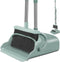 kelamayi Upgrade Broom and Dustpan Set, Large Size Stiff Broom with Long Handle for Indoor Outdoor Use (Green)