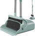 kelamayi Upgrade Broom and Dustpan Set, Large Size Stiff Broom with Long Handle for Indoor Outdoor Use (Green)
