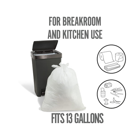 Perk PK56749 13 Gallon Kitchen Trash Bag, Low Density 0.9 Mil