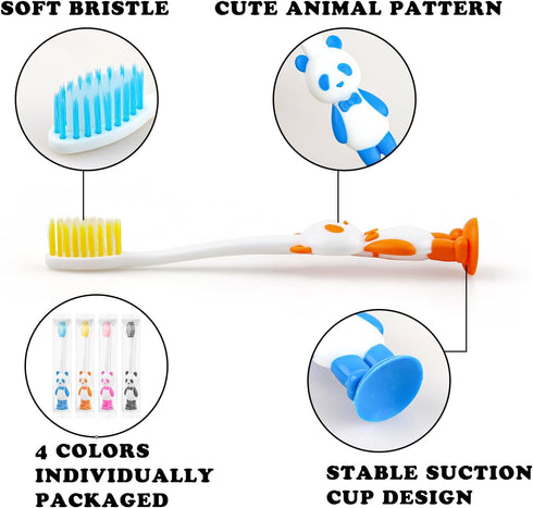 Pack 40,Suction 2+ Disposable Toddler Toothbrush Kids Bulk of Cup Bulk Children Toothbrushes for Kid Age Individually