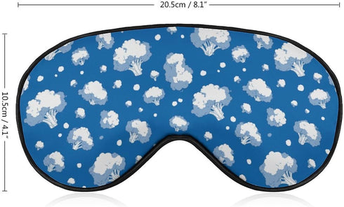 Sleeping Mask for Men & Women,Broccoli Clouds Blue Block-Out Eye Mask for Sleep with Adjustable Strap, Night Eye Cover