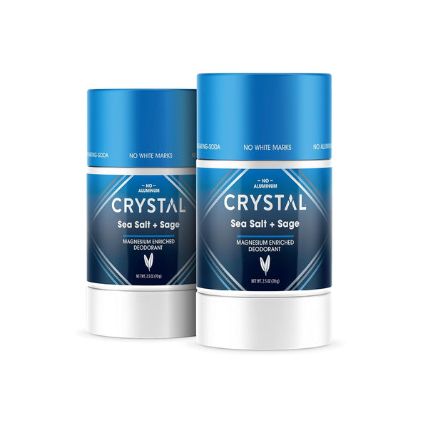 CRYSTAL Magnesium Solid Stick Natural Deodorant, Aluminum Free, Non-Irritating, 2.5 oz (Pack of 2)