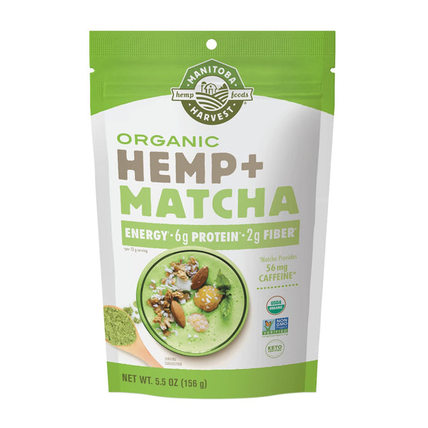 Manitoba Harvest Organic Hemp & Matcha Powder, 5.5 oz – Energy, 6g Protein, 2g Fiber per Serving, Vegan