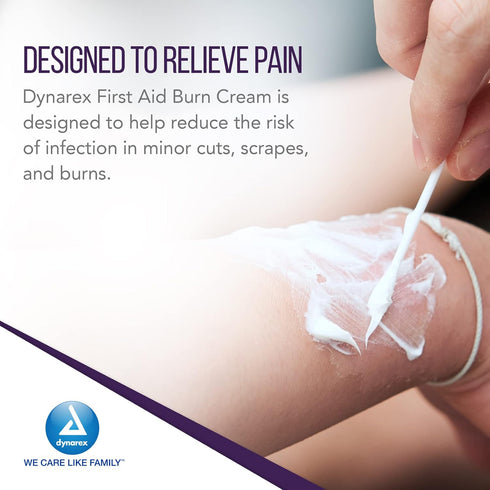 Dynarex First Aid Burn Cream, Water-Based Ointment for Minor Cuts, Wounds, Burns, Box of 144