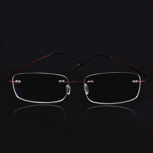 FEISEDY Lightweight Rimless Titanium Stainless Steel Anti-Blue Light Reading Glasses B2686