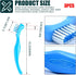 3Pcs Denture Toothbrush Double Heads Denture Brush Portable Denture Cleaning Tool Oral Care Set False Teeth Denture Cleaner Anti-Slip Handle Hygiene Denture Brush,Blue