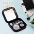 Contact Lens Case, Cute Stars Moon Holder Kit with Remover Tool, Tweezers, Mirror & Solution Bottle (Black)