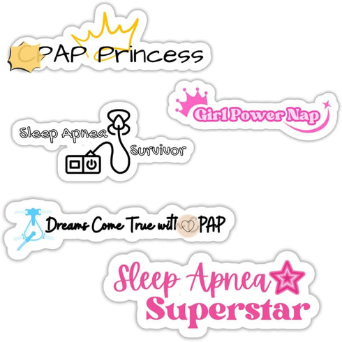 Sleep Apnea Awareness Sticker, Vinyl Decal Car Laptop Wall Window Sticker, 8pcs/Set, White, HA001