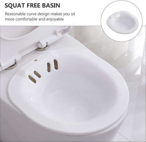 SUZEPER Sitz Bath Tub Over The Toilet, Babies Bath Seat Plastic Toilet Seat, Portable Foldable Hanging Toilet Sitz Bath