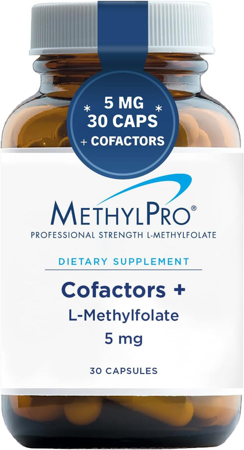 MethylPro L Methylfolate 5mg + Cofactors - L-Methylfolate Supplement with Magnesium Citrate, B6, and B12 (30 Capsules)