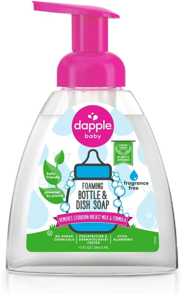 Dapple Foaming Dish Soap, 13oz, Fragrance Free (Pack of 1)