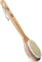 MainBasics Back Scrubber for Shower, Long Handle Dual-Sided Brush for Body Wash & Scrubbing, Lavender, Wood