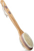 MainBasics Back Scrubber for Shower, Long Handle Dual-Sided Brush for Body Wash & Scrubbing, Lavender, Wood