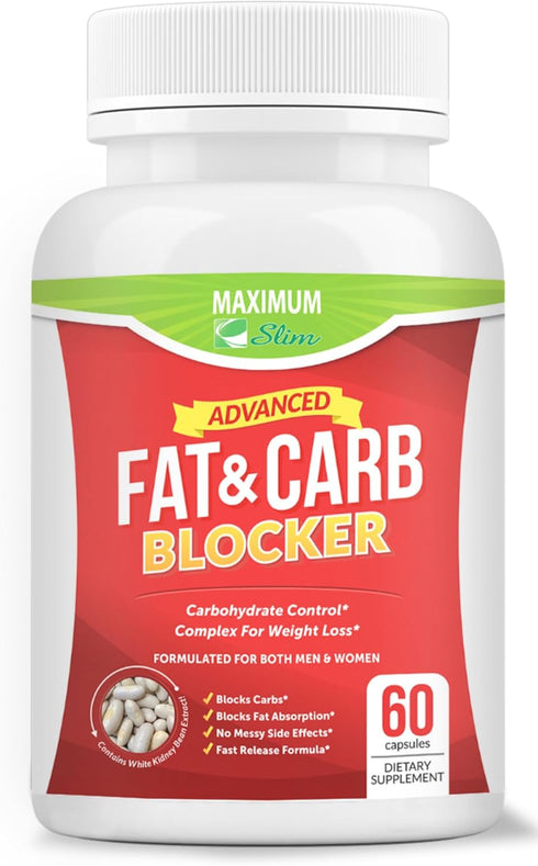 Maximum Slim Pure Kidney Bean Extract, Fat & Carb Blocker for Weight Loss and Appetite Suppressant